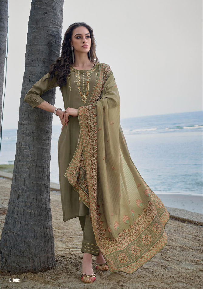 Ladies Flavour Mirza Chanderi Readymade Suits Catalog
